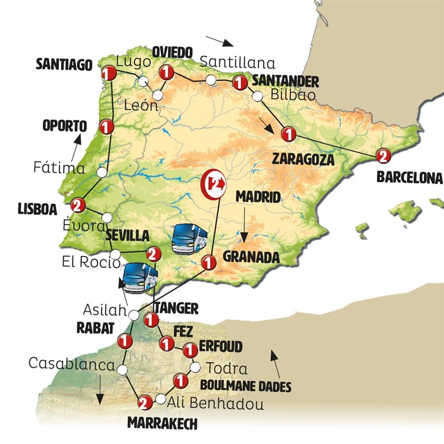 Cotizar Gran Tour Marruecos y Península Ibérica fin Barcelona con