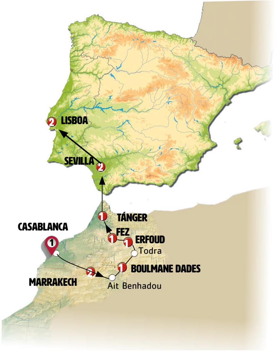 Cotizar Capitales Marroquís Sevilla y Lisboa 24 P Ibérica Marruecos